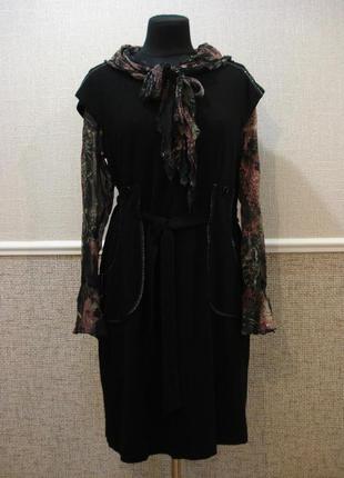 Чорне трикотажне плаття сарафан великого розміру 18(xxxl)3 фото