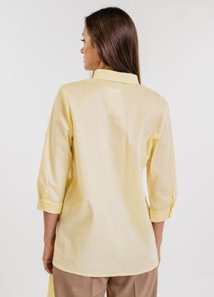 Рубашка женская с карманами лимонного цвета2 фото