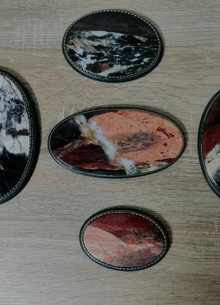 Пейзажная яшма срез картина из камня