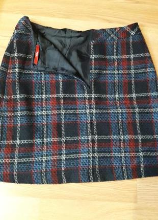 Твидовая юбка на шелковой подкладке крой трапеция нитевичка2 фото