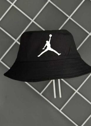 Панама nike air jordan черная с белым голотипом