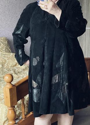 Шикарный кожаный плащ пальто италия7 фото