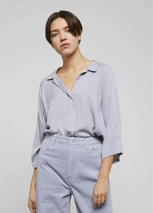Бузкова фіалкова блуза з віскози weekday в стилі zara cos