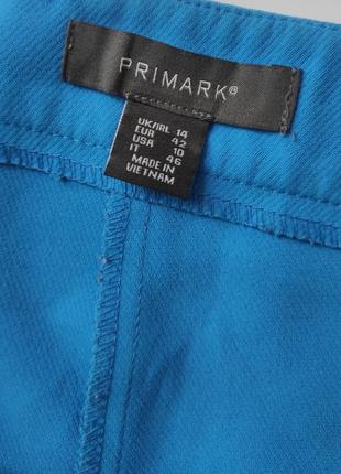Брюки женские голубого цвета с высокой посадкой прямого кроя со стрелкой от бренда primark5 фото