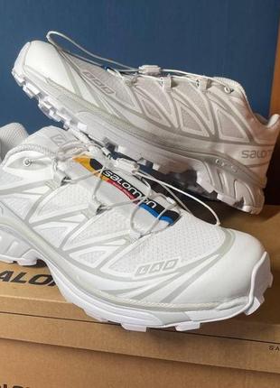 Белые кроссовки salomon xt-6 44p