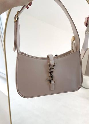 Женская сумка багет в стиле yves saint laurent hobo beige6 фото