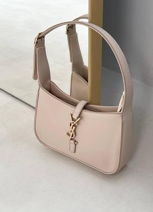 Женская сумка багет в стиле yves saint laurent hobo beige1 фото