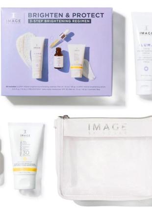 Набор image skincare brighten & protect kit 3-step набор для освещения и защиты кожи лица