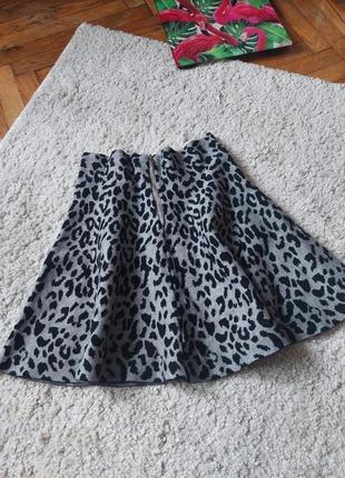 Теплая юбка с леопардовым принтом🐆1 фото