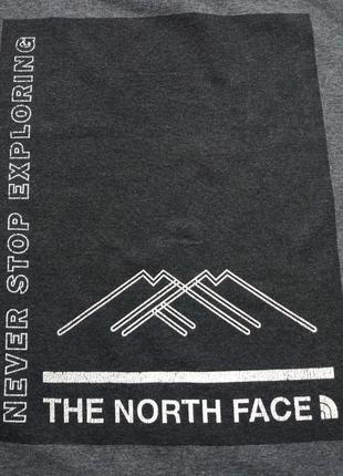 Серая мужская футболка свитшот худи с большим логотипом the north face размер s8 фото