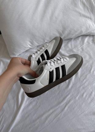 Женские кеды adidas samba white brown4 фото