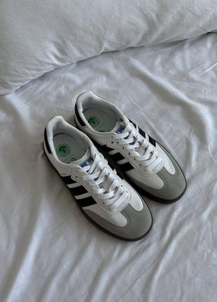 Женские кеды adidas samba white brown6 фото