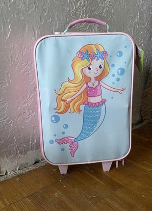 Детский чемодан для путешествий розовый с русалкой1 фото