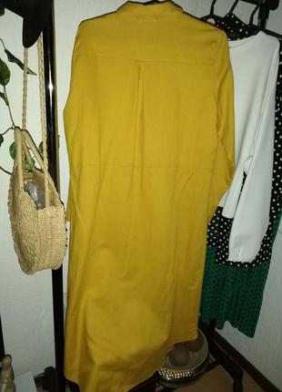 Сукня-сорочка reserved льон жовто-гірчичне3 фото