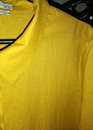 Сукня-сорочка reserved льон жовто-гірчичне4 фото