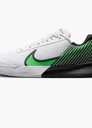 Чоловічі кросівки для тенісу nike zoom vapor pro 2 hc білий зелений 40.5 (dr6191-105 40.5)
