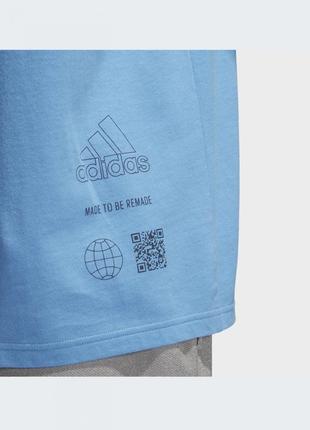 Adidas оригинальная мужская футболка в голубом цвете8 фото