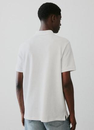 Белоснежная футболка-поло h&amp;m 46 размер3 фото