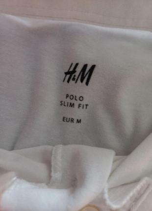 Белоснежная футболка-поло h&amp;m 46 размер8 фото