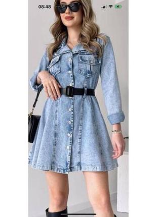 Джинсова сукня з ремінцем туреччина