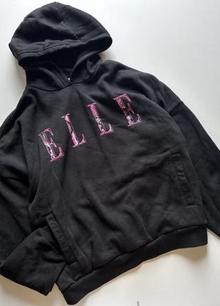 Elle junior girls oversized hoodie black2 фото