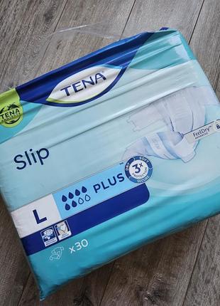 Подгузники для взрослых. tena slip plus, размер l, 30 шт подгузники для узлых.