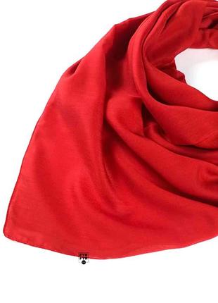 Батистова тонка бавовняна хустка платок на голову шию однотонна червона нова3 фото
