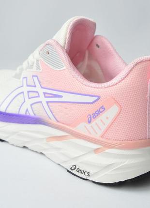 Трендовые бело-розовые легкие женские кроссовки asics сетка,текстильные, весенние-летние, лето с сеткой9 фото