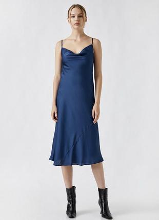 Новое платье синяя женская ниже колена