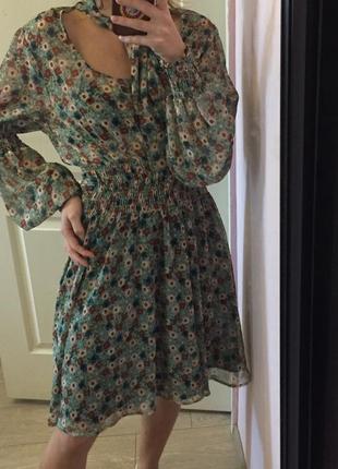 Denny rose платье, цветочный принт, италия, мятный, маленькие цветочки9 фото