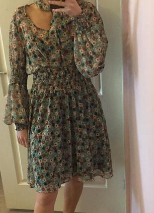 Denny rose платье, цветочный принт, италия, мятный, маленькие цветочки10 фото