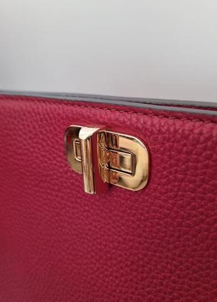 Кожаная сумка michael kors, сумка хобо michael kors, бордовая сумка, красная сумка, шикарная сумка, брендовая сумка4 фото