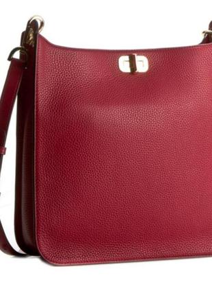 Кожаная сумка michael kors, сумка хобо michael kors, бордовая сумка, красная сумка, шикарная сумка, брендовая сумка9 фото