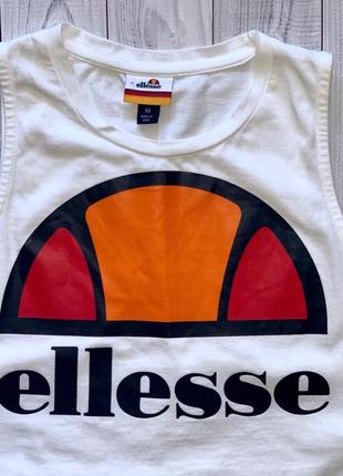 Жіночий топ ellesse білий лого майка футболка для тренувань залу еліс2 фото