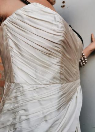Вечернее шёлковое атласное платье monsoon с драпировкой шелк макси длинное7 фото