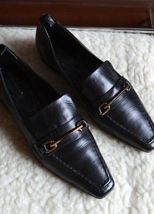 Napoleoni кожаные женские туфли стиль gucci с зауженным носком италия. натуральная кожа8 фото