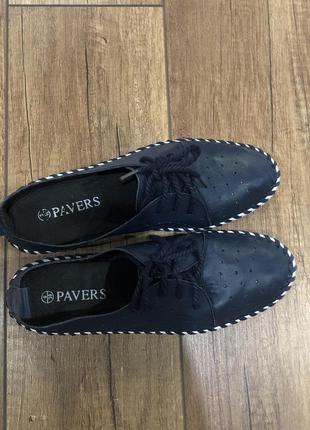 Кожаные мокасины туфли на шнурках  pavers3 фото