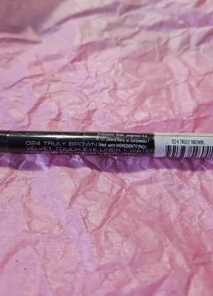 Gosh velvet touch eye liner truly brown 024 waterproof карандаш для глаз водостойкий2 фото