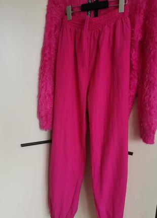 Розпродаж 🔥мега круті рожеві штани високої посадки4 фото
