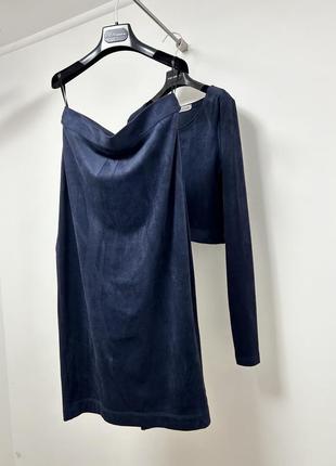 Костюм замшевый юбка и топ с длинным рукавом1 фото