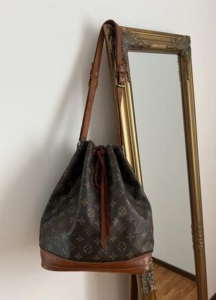 Винтажная оригинальная сумка louis vuitton noe large monogram canvas shoulder bag7 фото