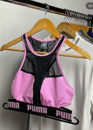 Спортивный топ без чашечек puma пума розовый спортивный женский топ