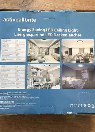 Светодиодный большой светильник activeallbrite 18вт 2200 лм 4000к led лампа квадратный...