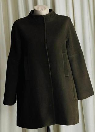 Шикарное шерстяное демисезонное пальто1 фото