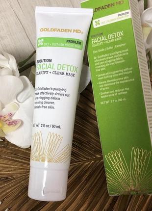 Очищуюча маска для проблемної шкіри goldfaden md facial detox clarify+clear mask1 фото