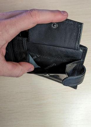 Мужской кожаный кошелек с защелкой armani черное портмоне из натуральной кожи в подарочной упаковке5 фото