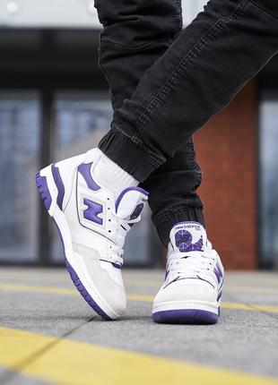 New balance 550 white purple2 фото