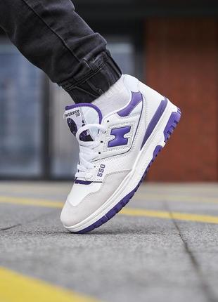 New balance 550 white purple3 фото