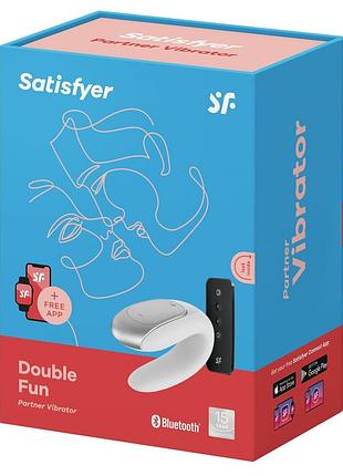 Смарт-вибратор для пар с пультом д/у satisfyer double fun (white) 6