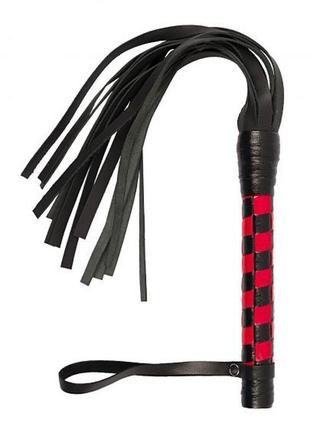 Плеть из натуральной кожи vip leather flogger black&red